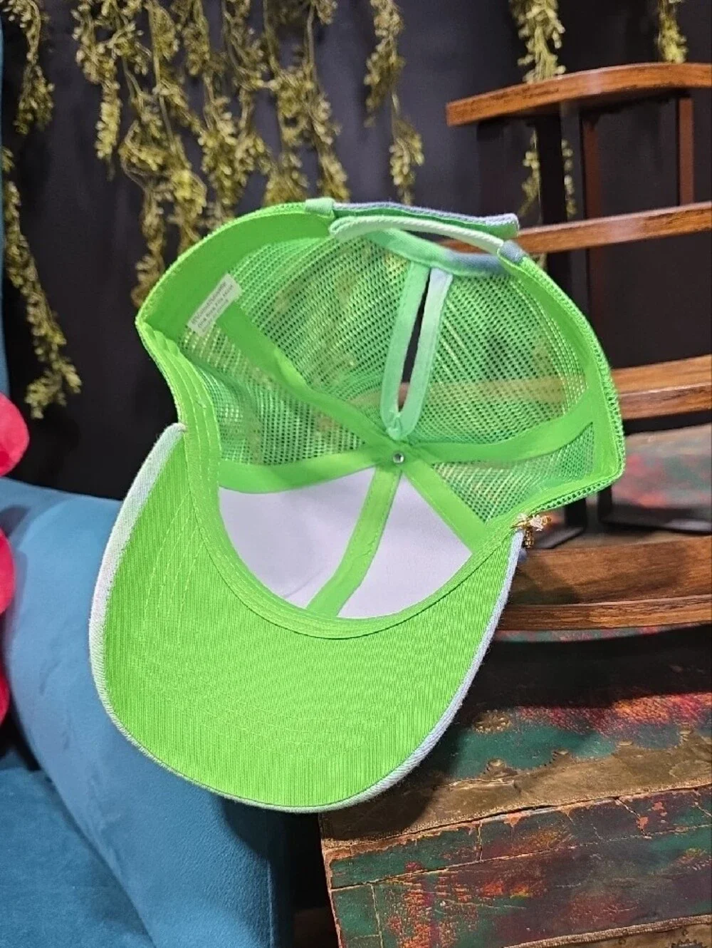 Aurum Grove Green & Blue Beaded Trucker Hat